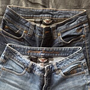 (2) Harley-Davidson Women's Dark and Light Blue Jeans